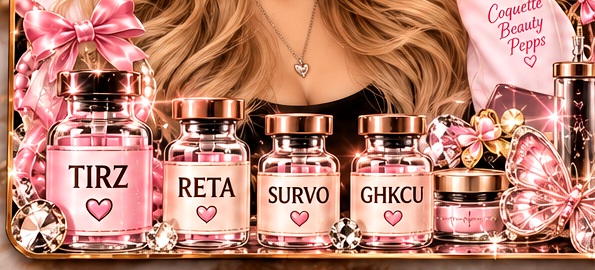 Coquette luxury peptide vial display